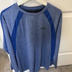 Reebok Peformance Long Sleeve Vintage Blue Mens Shirt Large Sport Tek Athletic